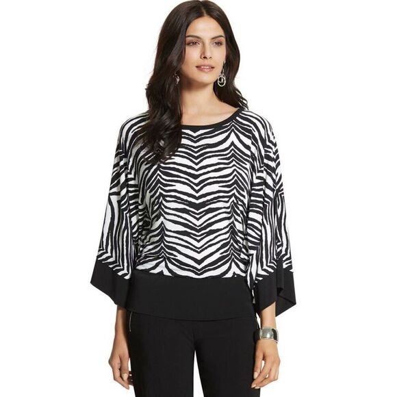 Chico's Knit‎ Kit Shirt Ladies Medium Chico's 1 Zebra Print - Picture 3 of 9